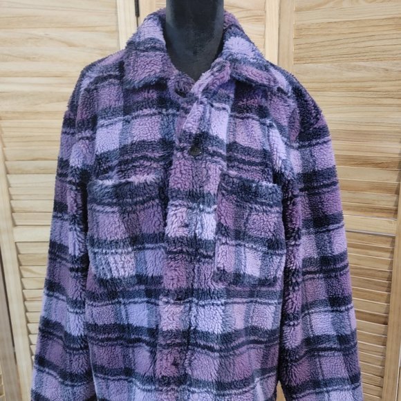 H&M Other - Stay Cozy in Style with H&M's Purple Teddy Overshirt